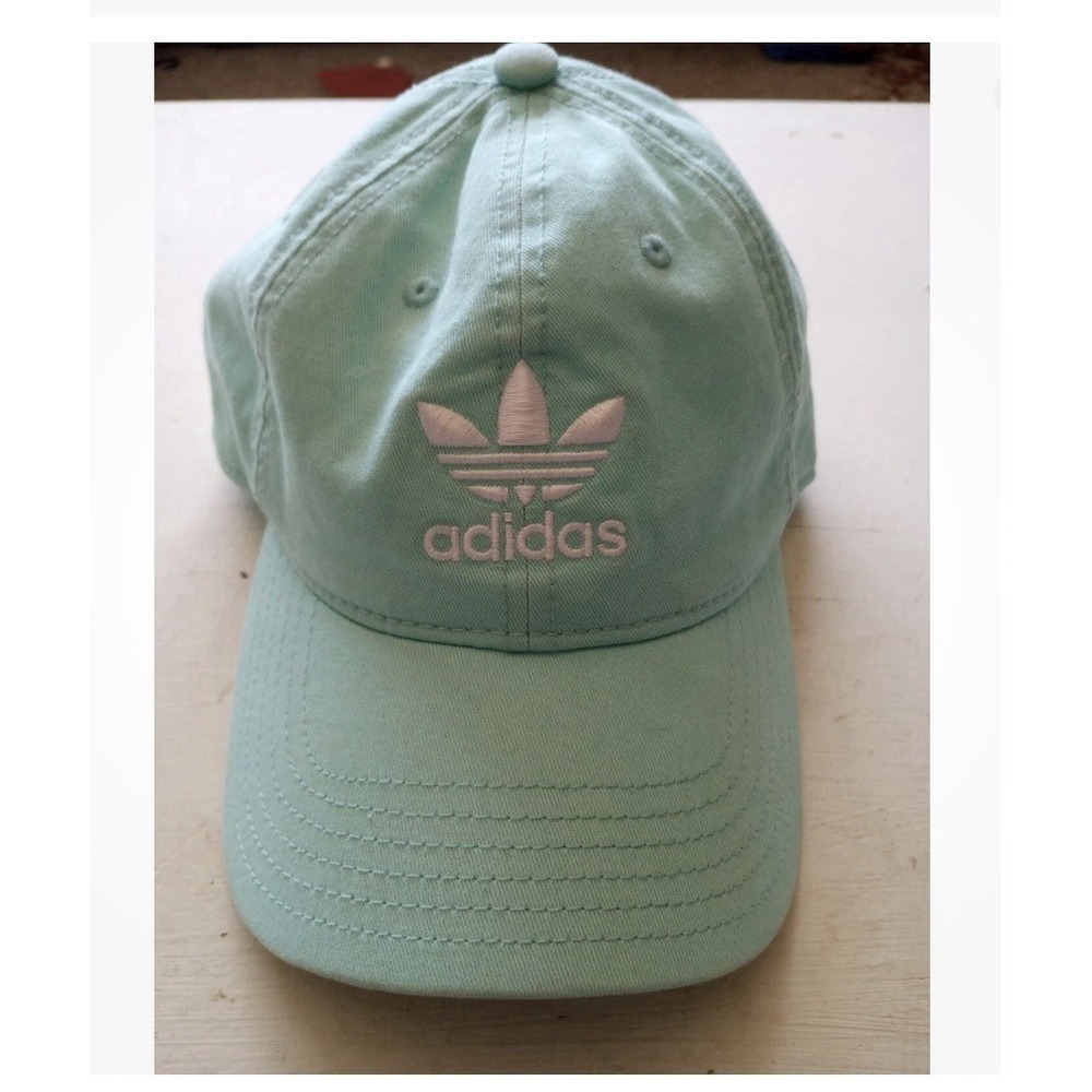 Adidas 3 Leaf Teal Baseball Hat Cap